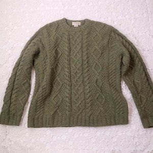 J. Crew Men XL Handknit Fisherman Wool Sweater EUC
